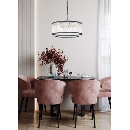 Zuma Line - Kattokruunu ketjussa 6xE14/60W/230V musta