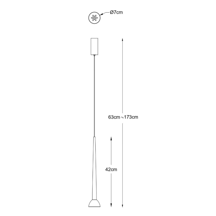 Zuma Line - LED-riippuvalaisin vaijerilla LED/5W/230V musta