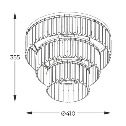Zuma Line - Kiinteä kristallikruunu 4xE14/40W/230V musta