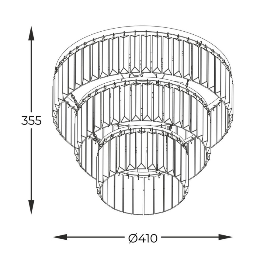 Zuma Line - Kiinteä kristallikruunu 4xE14/40W/230V musta