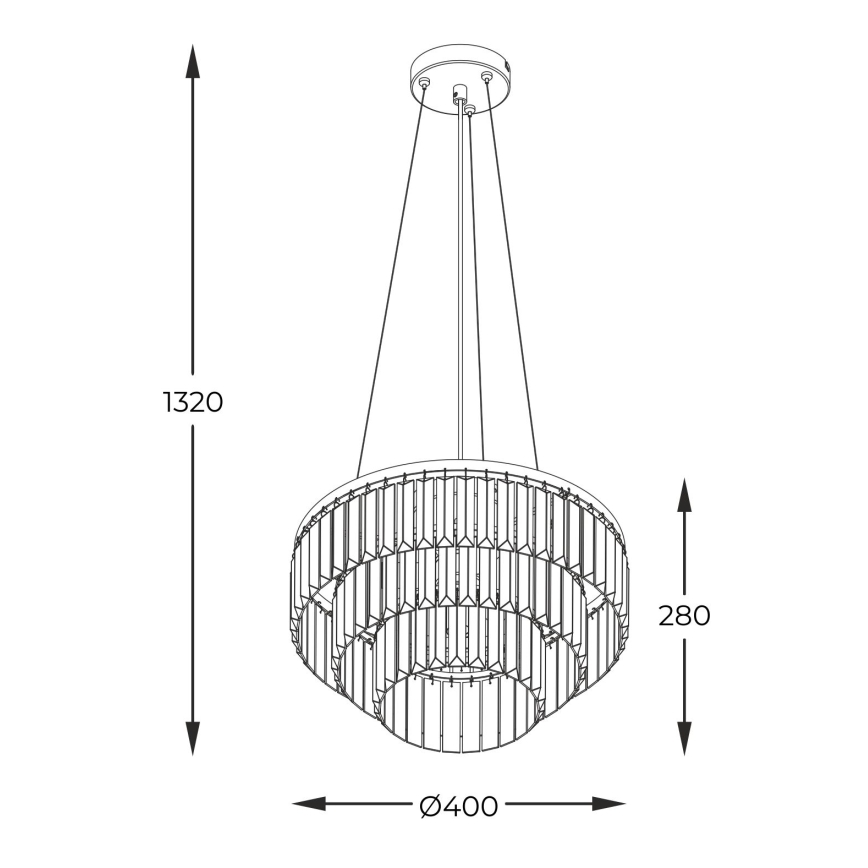 Zuma Line - Kristallikruunu johdossa 4xE14/40W/230V musta
