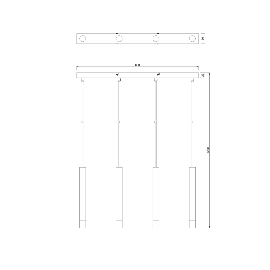 Zuma Line - Vaijerilla ripustettava kattovalaisin 4xG9/5W/230V kultainen