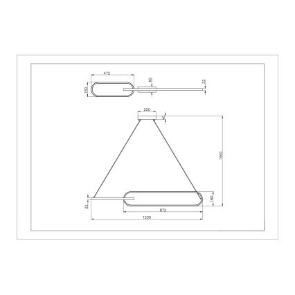 Zuma Line - LED-riippuvalaisin vaijerilla 2xLED/40W/230V musta/kulta
