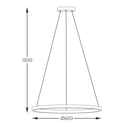 Zuma Line - LED-kattokruunu johdossa LED/32W/230V 3000/4000/6000K halkaisija 60 cm musta