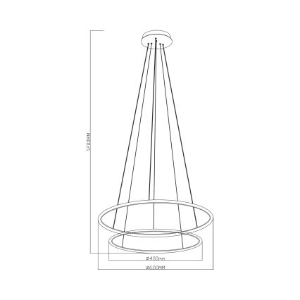 Zuma Line - LED-kattokruunu johdossa LED/40W/230V kulta