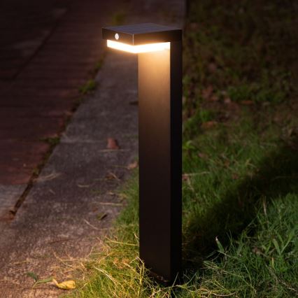 Zuma Line - LED aurinkokäyttöinen lamppu liiketunnistimella ja hämäräkytkimellä LED/4,5W/2000 mAh IP44 musta