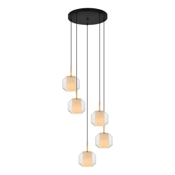 Zuma Line - Riippuvalaisin kaapelilla 5xE27/25W/230V, halkaisija 73 cm, kultainen/musta