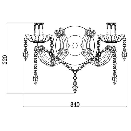 Zuma Line - Seinävalaisin 2xE14/40W/230V musta