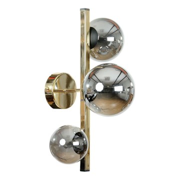 Zuma Line - Seinävalaisin 3xG9/8W/230V kultainen/savunmusta