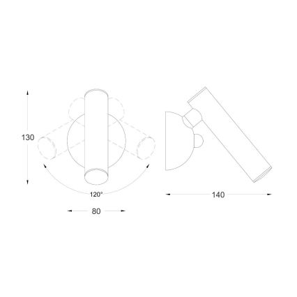 Zuma Line - LED-seinäkohdevalaisin LED/5W/230V kultainen