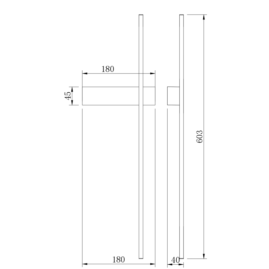 Zuma Line - LED-seinävalaisin LED/8W/230V 3000/4000/6000K 60 cm musta