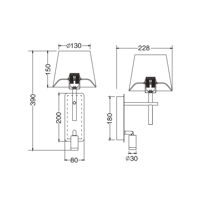 Zuma Line - LED-seinävalaisin 1xE27/40W/230V + LED/2,5W musta/valkoinen